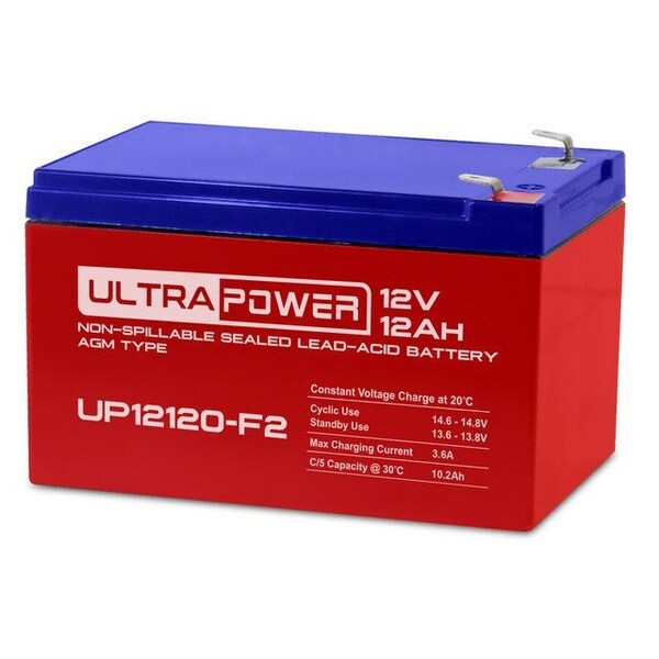 Ultrapower Adventura HP0256 Peg Perego Replacement Wheelchair Scooter Battery 12V 12Ah, 3PK - UP12120-F2