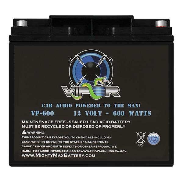Mighty Max Battery Viper VP-600 600 Watt Power Cell Audio Battery + Terminal Hardware - MAX3516914