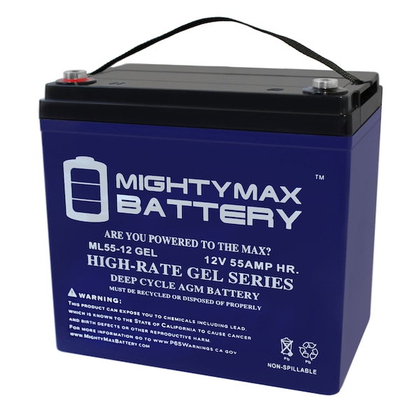 Mighty Max Battery 12V 55AH GEL BATTERY FOR CARTER BROTHERS AGM1265T, 12100T - ML55-12GEL80