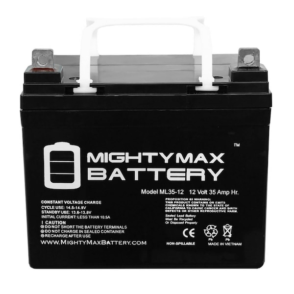 Mighty Max Battery 12V 35Ah Pride Mobility Jazzy Select GT Replacement Battery - ML35-12696