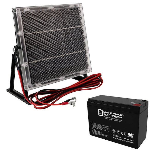 Mighty Max Battery 12V 10AH SLA Replacement Battery for Alarm System With 12V Solar Panel - MAX3532317