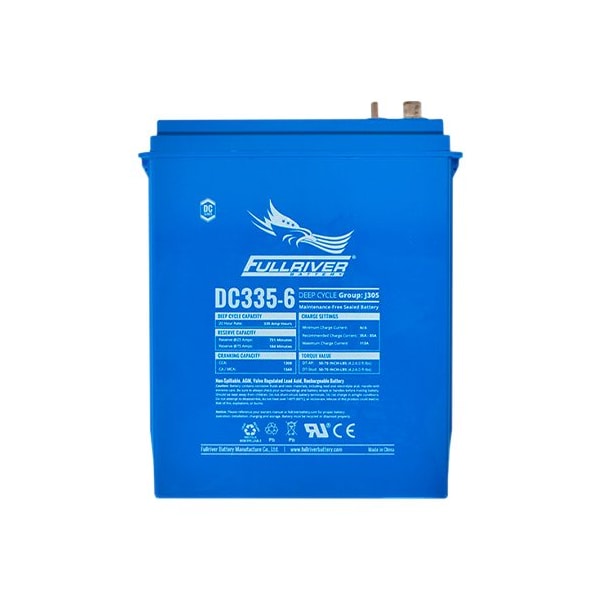 Fullriver 6V 335Ah Deep Cycle AGM Battery Group 902, J305 - DC335-6