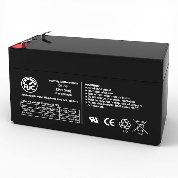 Bsc Preferred CSB GH1213 12V 1.3Ah Sealed Lead Acid Replacement Battery - AJC-D1.2S-A-1-155688