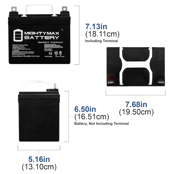 Mighty Max Battery ML35-12 - 12V 35AH Battery for Pride Jazzy Select Electric Wheelchair - ML35-12313