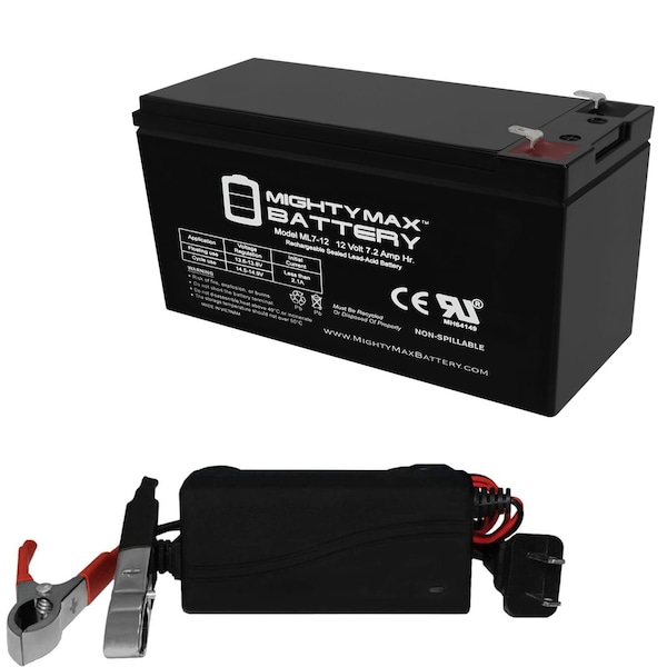 Mighty Max Battery 12V 7Ah SLA Replacement Battery for Ghost Controls AXBT With 12V Charger - MAX3943393