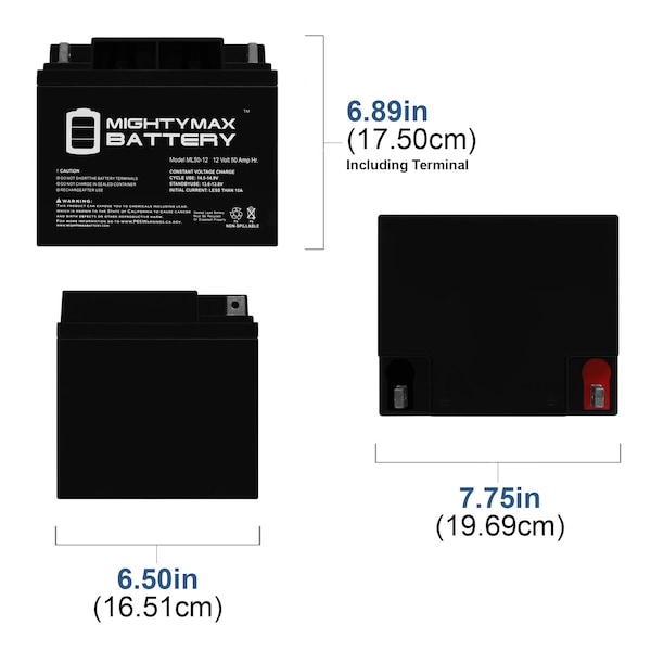 Mighty Max Battery 12V 50AH SLA Replacement Battery for GRP22NF GRP24 - ML50-12680