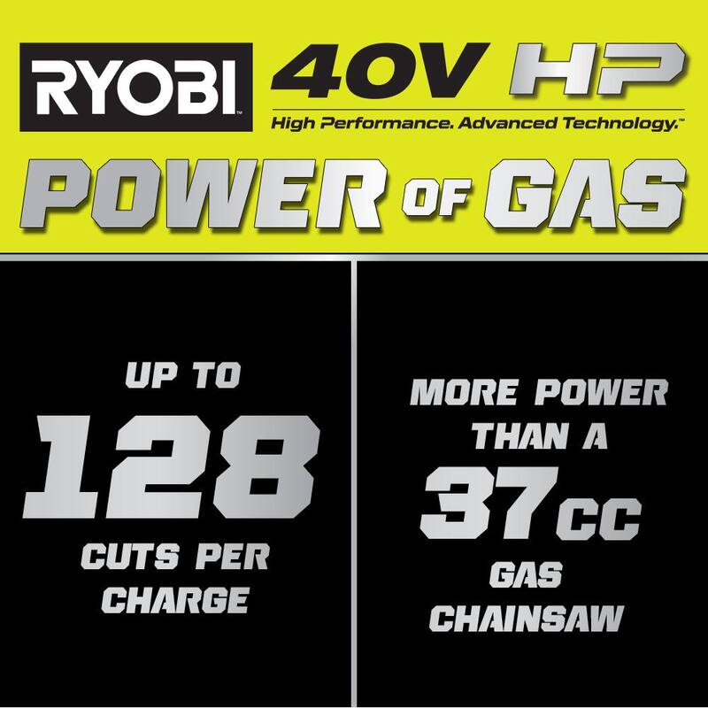 RYOBI 40V HP Brushless Sierrra Eléctrica a Batería de 14 pulgadas con Batería de 4.0 Ah y Cargador - RY405100