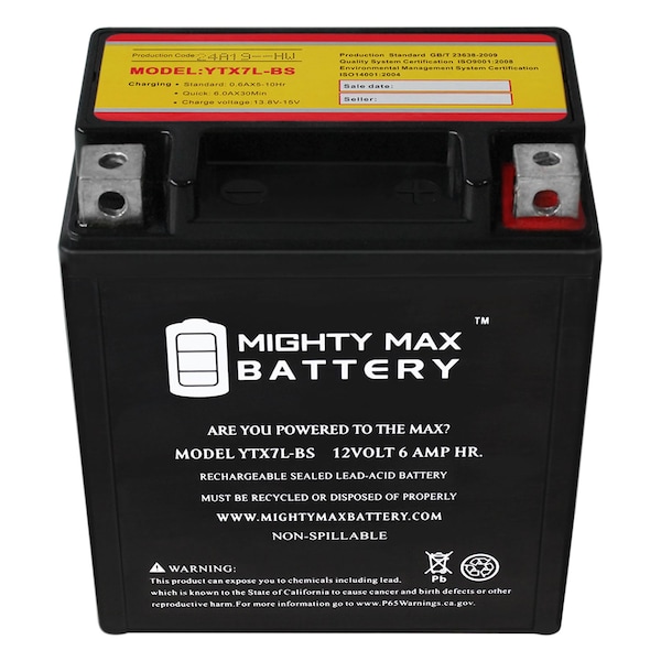 Mighty Max Battery YTX7L-BS SLA AGM High Performance Maintenance Free Battery - YTX7L-BS7