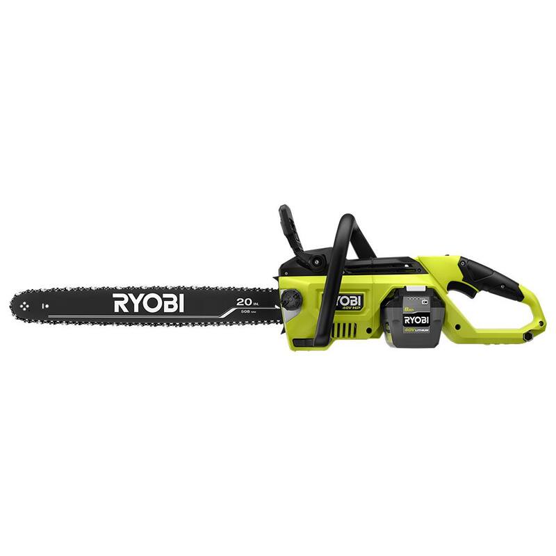 Motosierra con batería RYOBI 40V HP Brushless de 20 in. con batería de 8.0 Ah y cargador rápido - RY405110