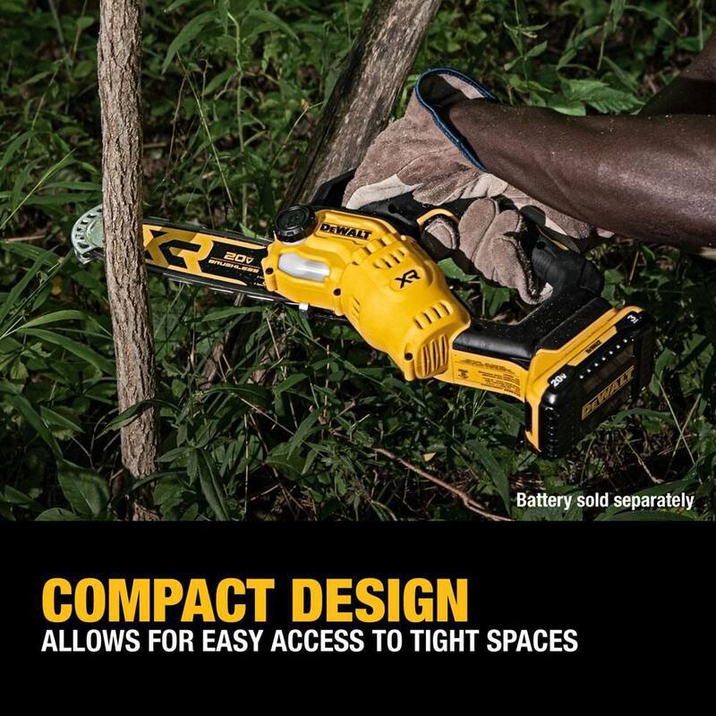 DEWALT 20V MAX 8 in. Sierra de poda inalámbrica con batería sin escobillas (Herramienta solamente) - DCCS623B