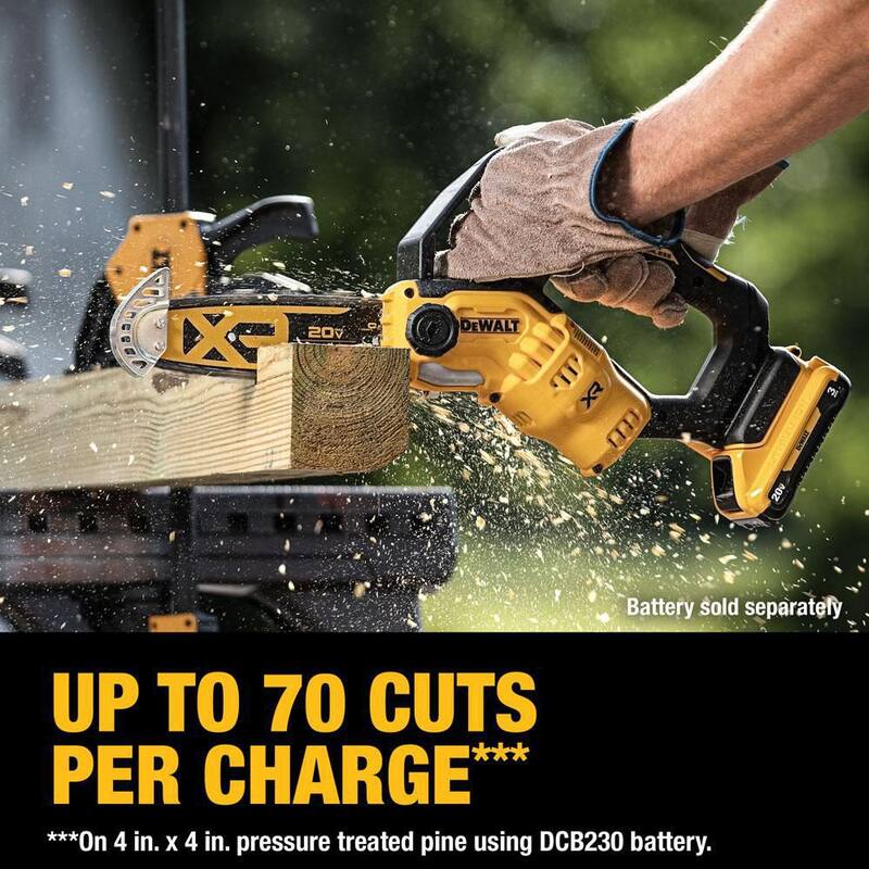 DEWALT 20V MAX 8 in. Sierra de poda inalámbrica con batería sin escobillas (Herramienta solamente) - DCCS623B