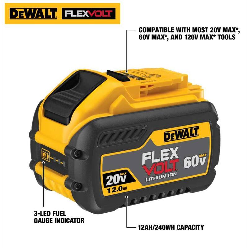 DEWALT FLEXVOLT 60V MAX 18 pulgadas. Sierra eléctrica inalámbrica sin escobillas con batería (1) FLEXVOLT 3 Ah y cargador - DCCS672X1