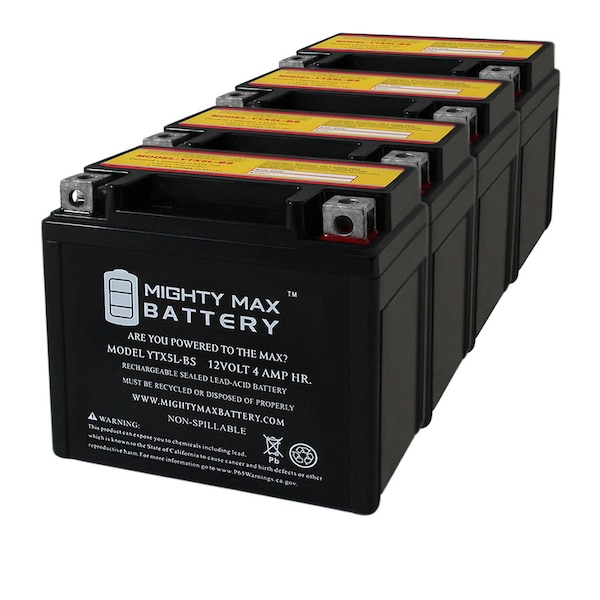 Mighty Max Battery Battery Replacement for Power Sports Battery - 4PK - MAX3455500