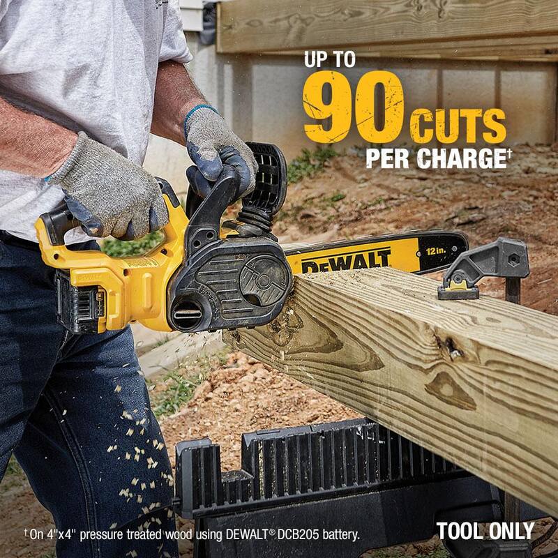 Sierra de cadena a batería sin escobillas DEWALT 20V MAX de 12 pulgadas (Herramienta solamente) - DCCS620B