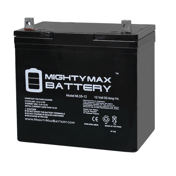 Mighty Max Battery 12V 55AH Replacement SLA Battery for Gendron-Solo ALL MODELS - 2 Pack - ML55-12MP241049