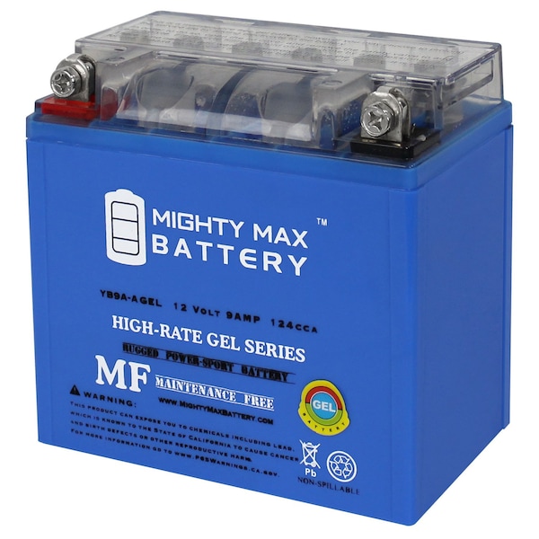 Mighty Max Battery YB9A-A 12V 9AH GEL Replacement Battery for Suzuki 33610-02C10 - MAX3984125