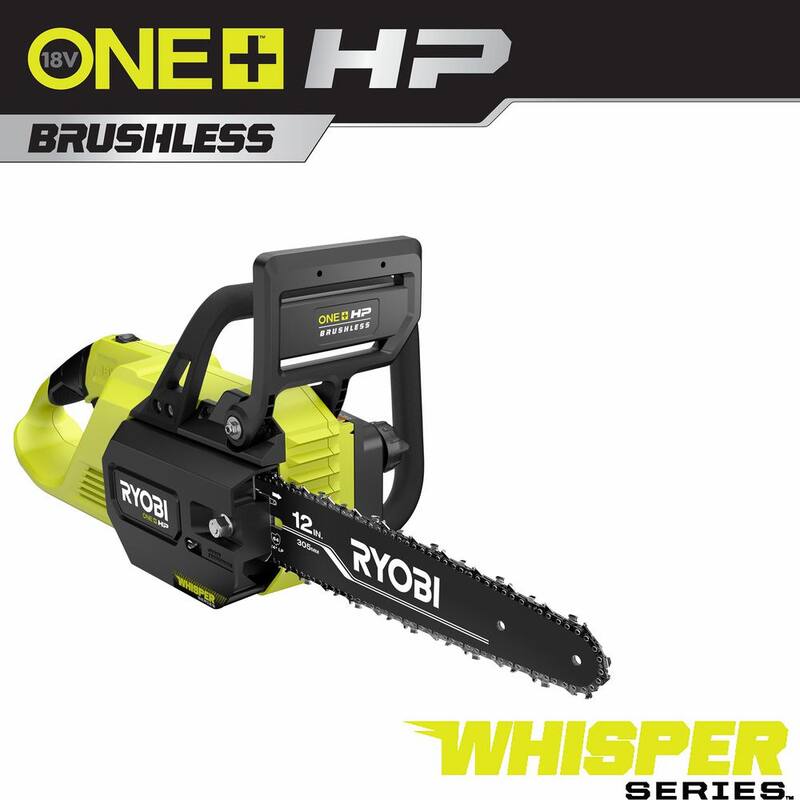 RYOBI ONE+ HP 18V Brushless Whisper Series 12 in. Sierra de Cadena a Batería (Herramienta Únicamente) - P2507BTL