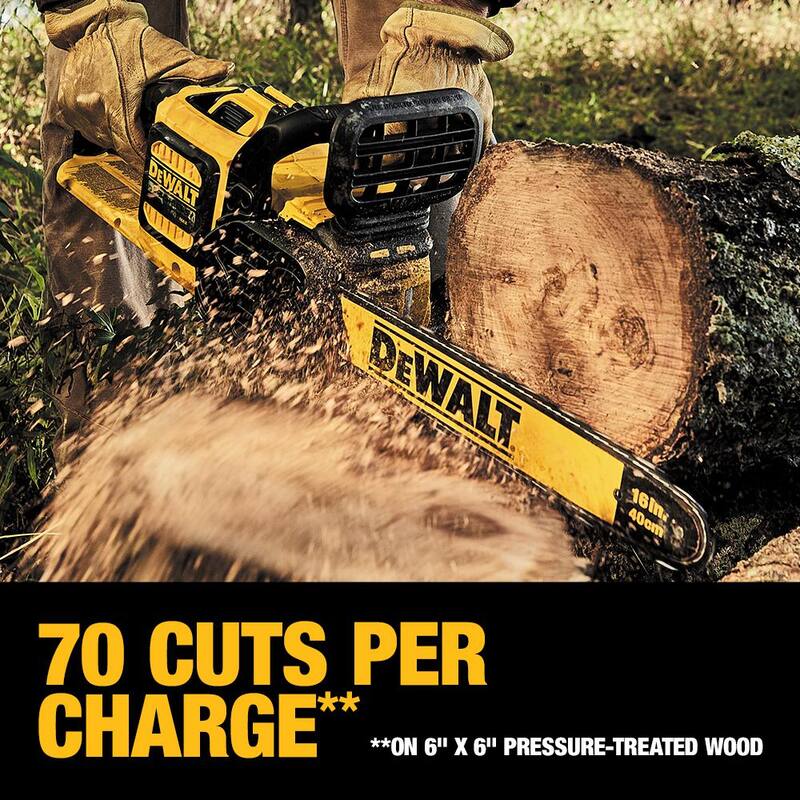 DEWALT FLEXVOLT 60V MAX 16 pulgadas. Sierra de cadena inalámbrica sin escobillas con batería (Herramienta solamente) - DCCS670B