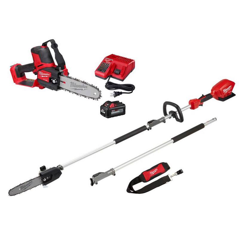 Milwaukee M18 FUEL 8 in. 18V Lithium-Ion Brushless Cordless HATCHET Kit de Sierra de Podar con Motor en Serie con sierra de poste, batería de 6.0 Ah, cargador - 3004-21P-2825-20PS