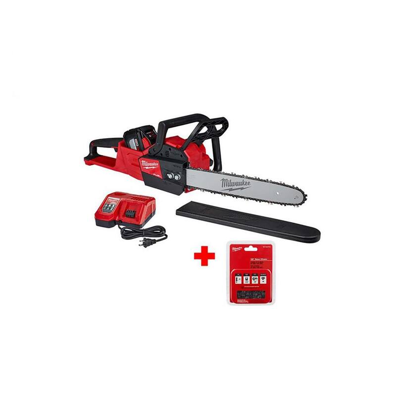 Kit de motosierra con batería sin escobillas Milwaukee M18 FUEL de 16 in. y 18V de iones de litio con 12.0Ah, motosierra de mano de 16 in. - 2727-21HD-49-16-2715.