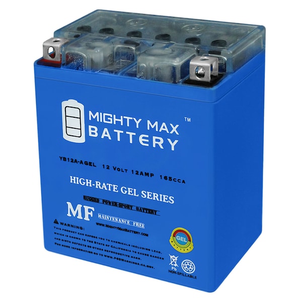 Mighty Max Battery 12V 12AH 165CCA GEL Battery Replaces Honda VT500FT Ascot 1983-1984 - YB12A-AGEL90