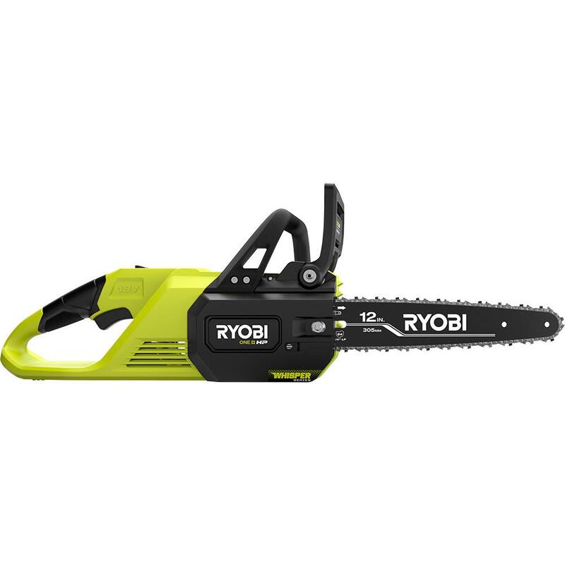 RYOBI ONE+ HP 18V Brushless Whisper Series 12 pulgadas Motosierra a batería con cadena extra, barra y aceite para cadena, batería de 6.0 Ah y cargador - P2570-CMB1