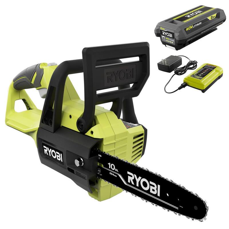 Motosierra con batería de 40V de 10 pulgadas de RYOBI con batería de 2.0 Ah y cargador - RY40570