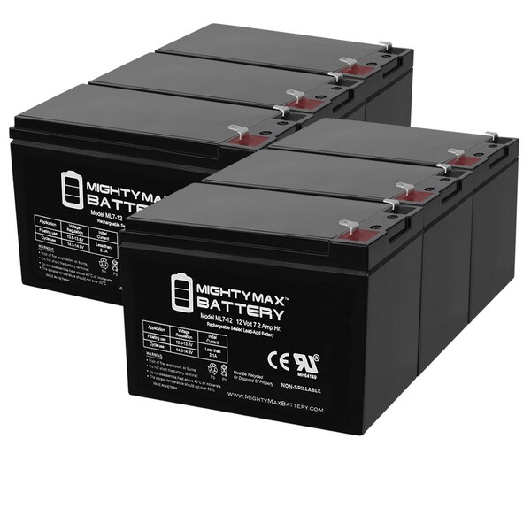 Mighty Max Battery ML7-12 - 12V 7.2AH MIGHTY MULE GATE OPENER BATTERY FM500 502 Battery - 6PK - MAX3428461