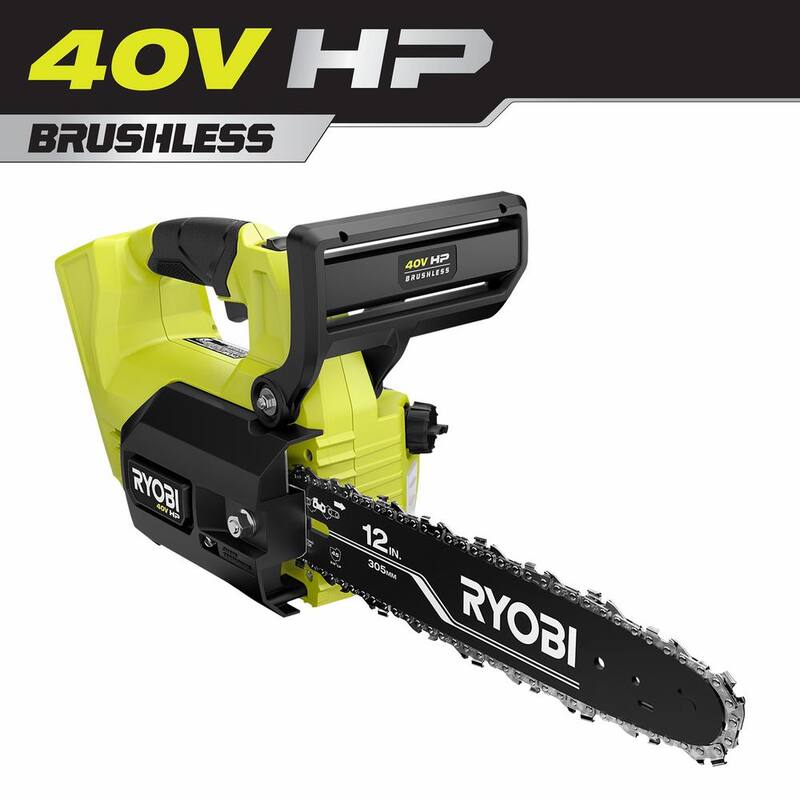 RYOBI 40V HP Brushless 12 pulgadas Motosierra de Batería con Mango Superior (Herramienta Únicamente) - RY40509BTL