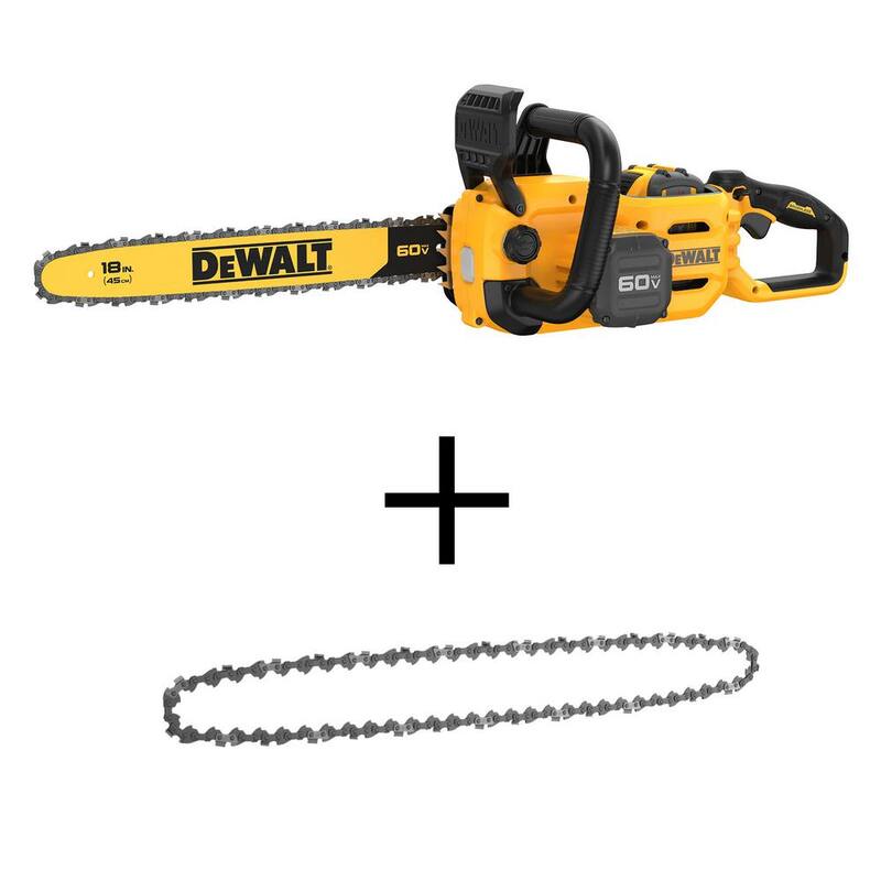 DEWALT 60V MAX 18 pulgadas. Kit de motosierra inalámbrica sin escobillas con (1) batería FLEXVOLT de 3Ah, cargador y cadena (62 eslabones) - DCCS672X1WDT618