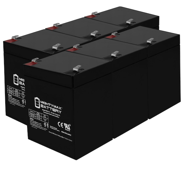 Mighty Max Battery 12V 5AH SLA Battery Replacement for Edwards EST 12V4A - 6 Pack - ML5-12MP660279213331216