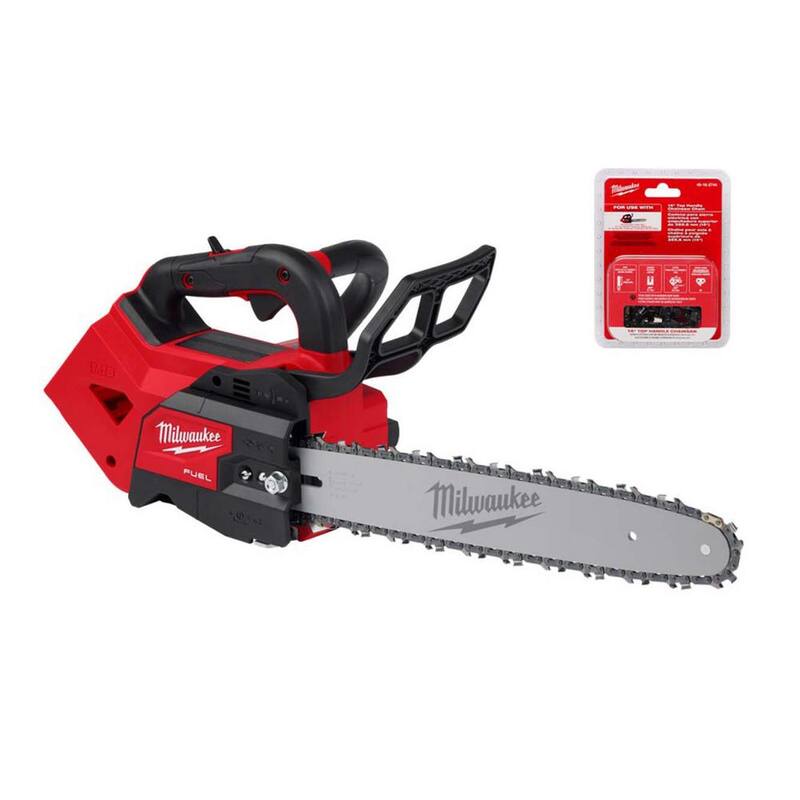 Milwaukee M18 FUEL 14 in. Top Handle 18V Lithium-Ion Brushless Chainsaw inalámbrica con cadena de motosierra de 14 pulgadas en el mango superior - 2826-20T-49-16-2744