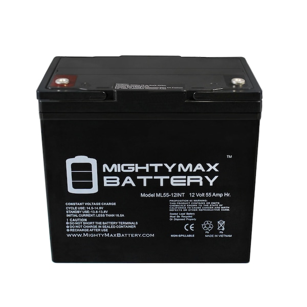Mighty Max Battery 12V 55AH Internal Thread Battery for 14XL and 14X - ML55-12INT129