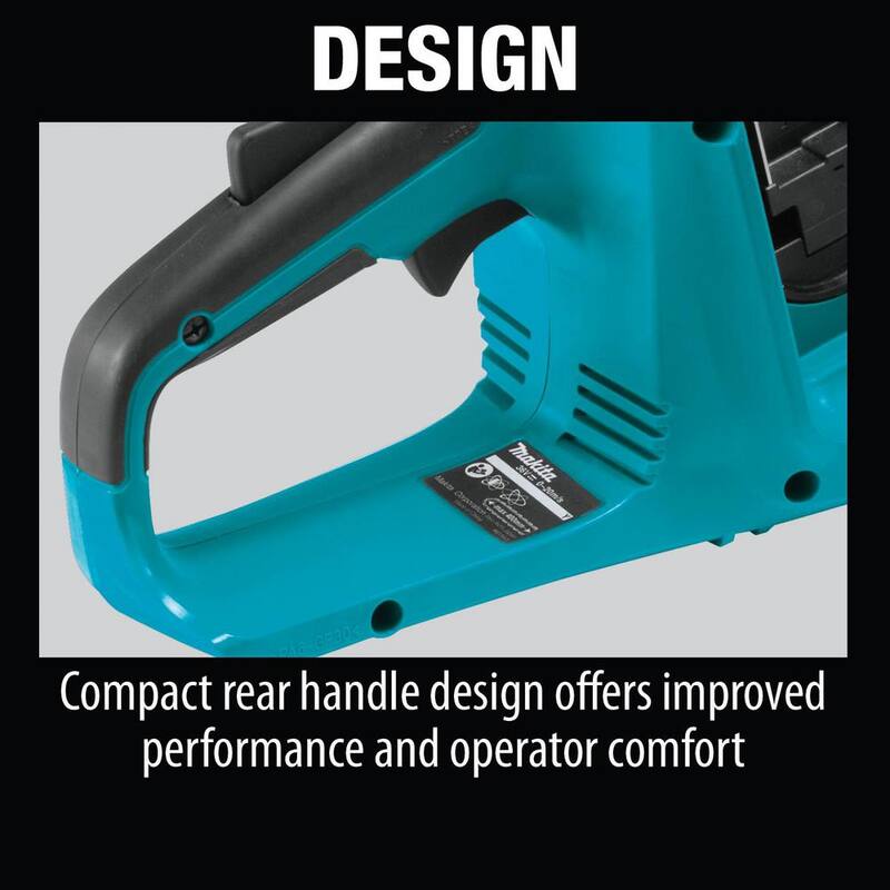 Makita LXT 16 pulgadas 18V X2 (36V) Sierra de cadena a batería de iones de litio sin escobillas con 4 baterías (5.0 Ah) - XCU04PT1