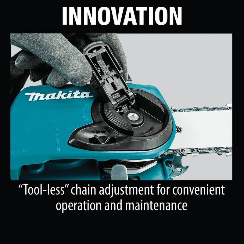 Makita LXT 16 pulgadas 18V X2 (36V) Sierra de cadena a batería de iones de litio sin escobillas con 4 baterías (5.0 Ah) - XCU04PT1