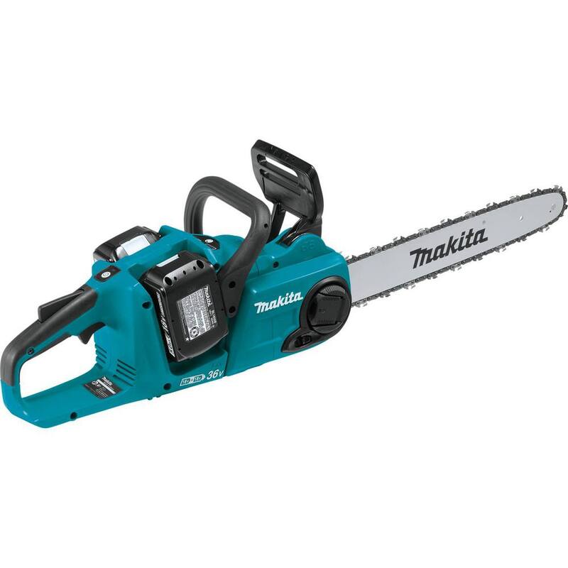 Makita LXT 16 pulgadas 18V X2 (36V) Sierra de cadena a batería de iones de litio sin escobillas con 4 baterías (5.0 Ah) - XCU04PT1