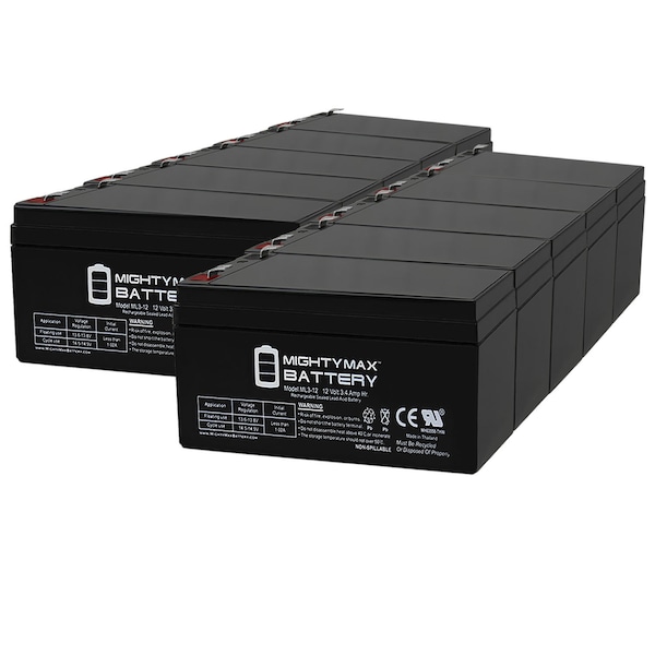Mighty Max Battery 12V 3AH Replaces Electronic DC Power Auto Control Systems - 10 Pack - ML3-12MP1054939431
