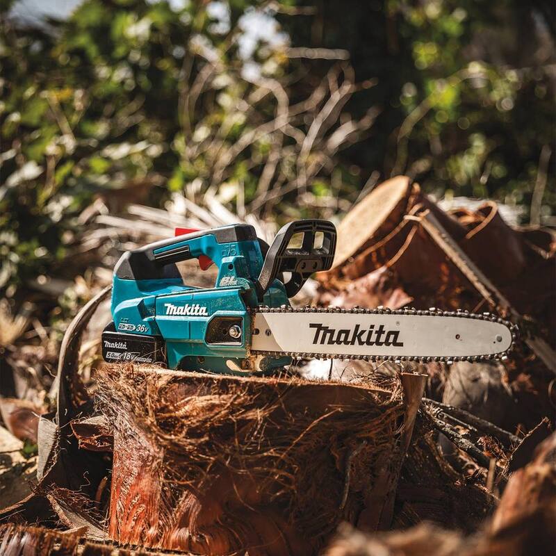 Makita LXT 16 pulgadas 18V X2 (36V) Sierra de Cadena con Mango Superior a Batería de Iones de Litio sin Escobillas Kit (5.0Ah) - XCU09PT