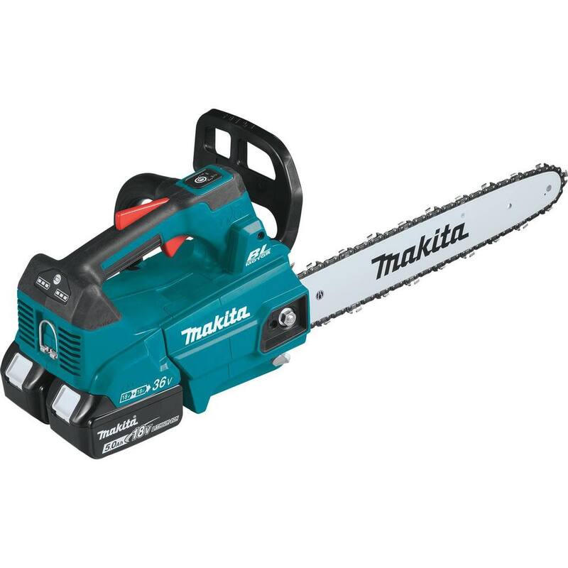 Makita LXT 16 pulgadas 18V X2 (36V) Sierra de Cadena con Mango Superior a Batería de Iones de Litio sin Escobillas Kit (5.0Ah) - XCU09PT