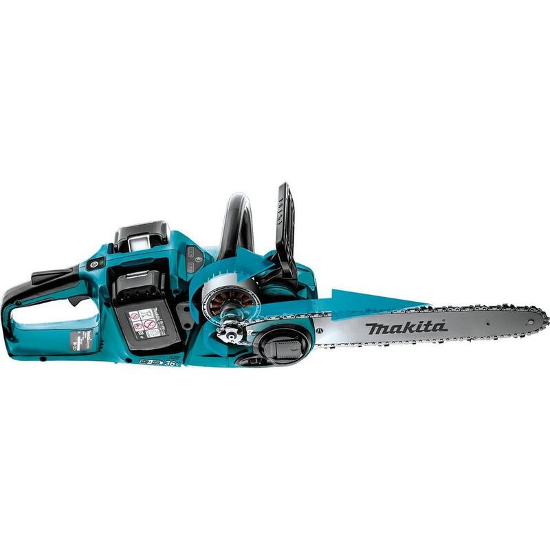 Makita LXT 16 en. 18V X2 (36V) Kit de sierra de cadena con batería de iones de litio sin escobillas (5.0Ah) - XCU04PT