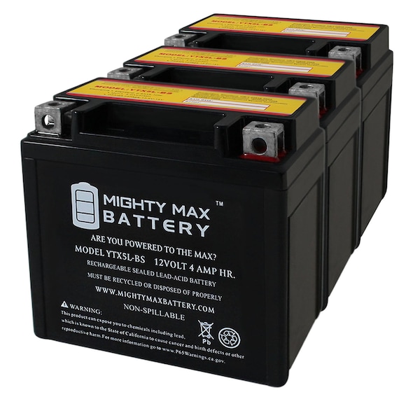 Mighty Max Battery Replaces POLARIS Predator, Outlaw 90CC 03-'09 - 3PK - MAX3455702