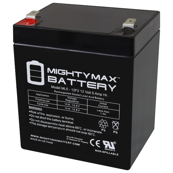 Mighty Max Battery 12V 5Ah F2 SLA Replacement Battery for CyberPower AE425 - MAX3974313