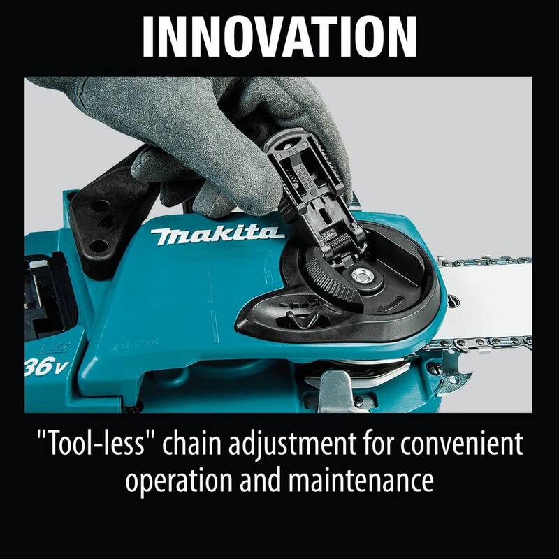 Makita LXT 14 pulgadas 18V X2 (36V) Sierra de cadena con batería de iones de litio sin escobillas, kit con cuatro baterías de 5.0 Ah y cargador - XCU03PT1