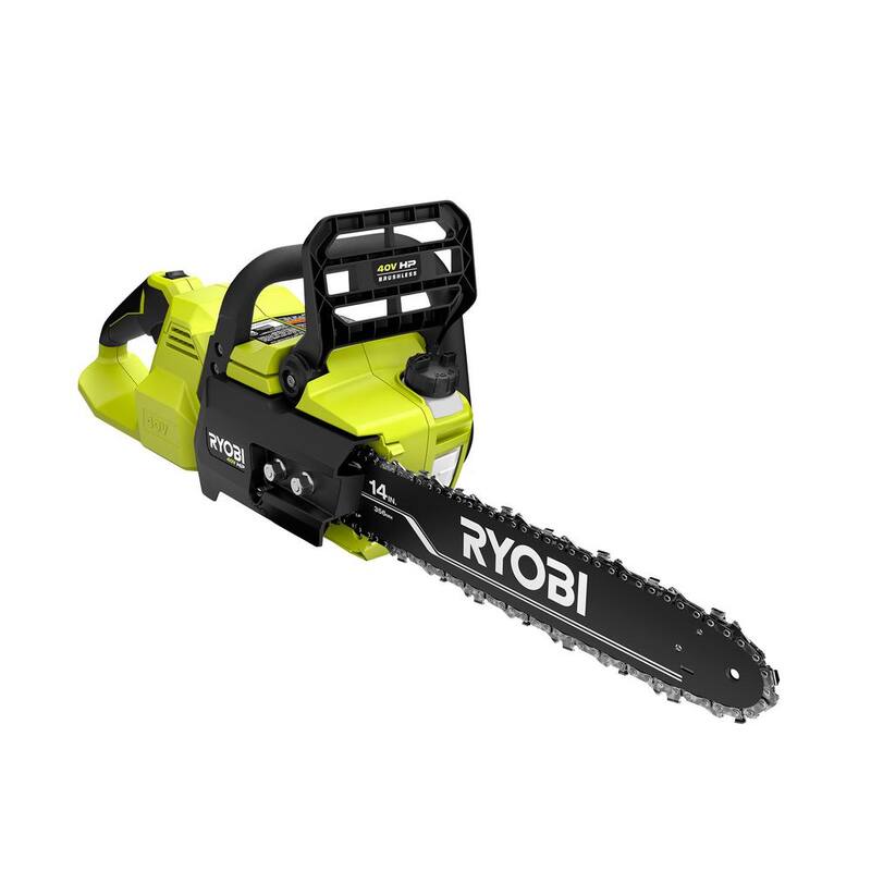 Motosierra a batería RYOBI 40V HP Brushless de 14 pulgadas con (2) baterías de 4.0 Ah y cargador - RY405100-2B