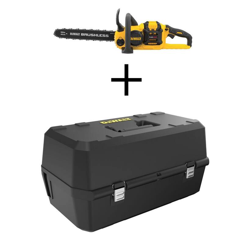 DEWALT 60V MAX 16in. Sierra de Cadena con Motor sin Escobillas y Batería Recargable Kit con (1) Batería FLEXVOLT de 3Ah, Cargador y Estuche - DCCS670X1W6KBOX