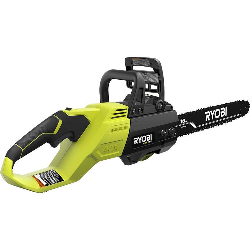 Motosierra eléctrica RYOBI 40V HP sin escobillas de 16 pulgadas con (2) Baterías de 4.0 Ah y (1) Cargador - RY40550-2B