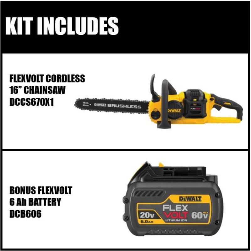 Si usted sabrá que este título pertenece a un producto de la marca DEWALT, puedo ayudarle a traducirlo al español.

Kit de motosierra sin escobillas DEWALT 60V MAX 16 pulgadas con batería recargable y cargador (2 baterías FLEXVOLT incluidas) - DCCS670X1606