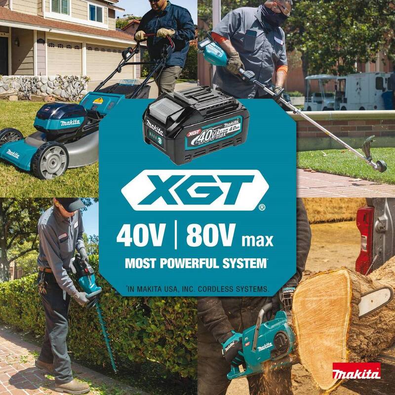 Makita XGT 18 pulgadas 40V max Kit de motosierra eléctrica con batería sin escobillas (5.0Ah) - GCU04T1