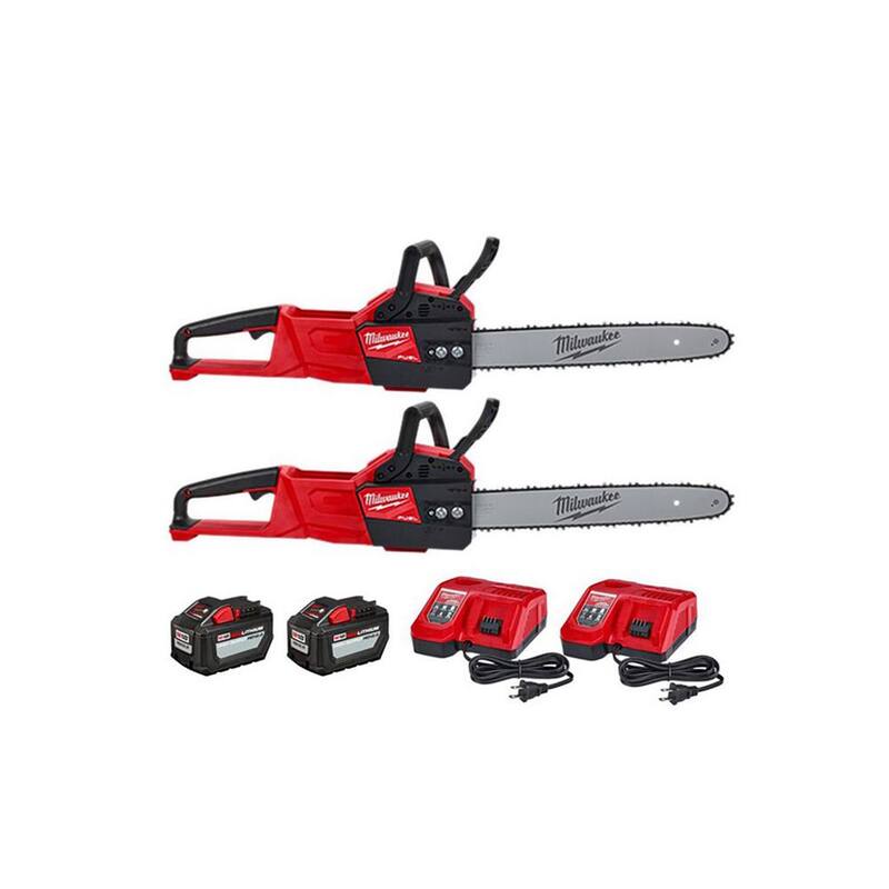 Milwaukee M18 FUEL 16 in. 18V Kit de sierra de cadena con batería de iones de litio sin escobillas de 12.0 Ah y cargador rápido (2 herramientas) - 2727-21HD-2727-21HD