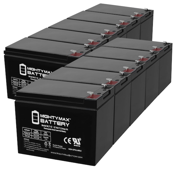 Mighty Max Battery 12V 7Ah SLA Battery Replacement for APC SU700RM - 10 Pack - ML7-12MP10361251276072
